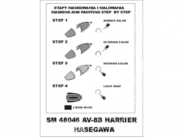 Montex Mini Mask SM48046 AV-8B Harrier Hasegawa 1/48