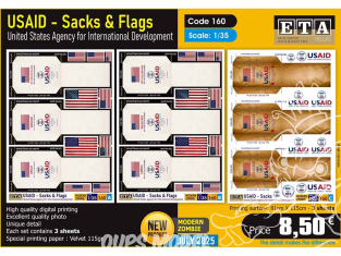 ETA diorama 160 USAID Sacs et drapeaux 1/35