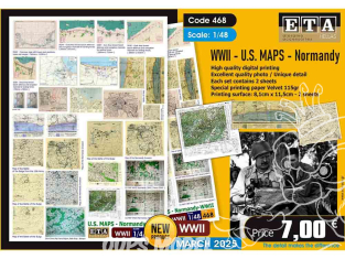 ETA diorama 468 CARTES AMÉRICAINES DÉBARQUEMENT EN Normandie 1/48