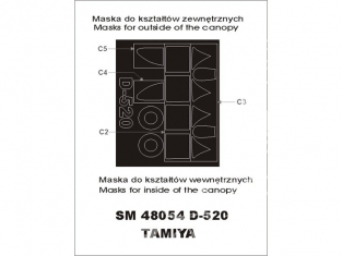 Montex Mini Mask SM48054 Dewoitine D-520 Tamiya 1/48