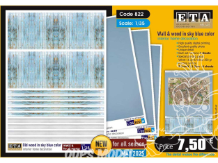 ETA diorama 822 Mur et bois de couleur bleu ciel 1/35