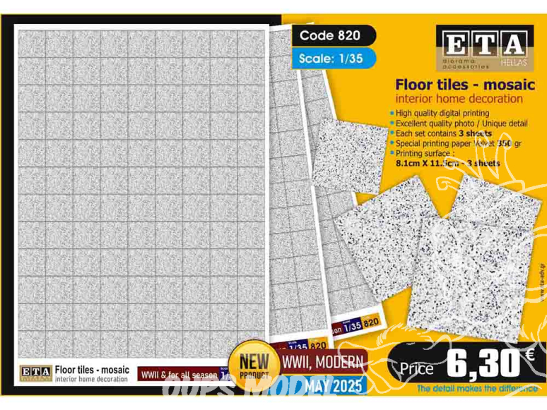ETA diorama 820 Carrelage de sol en mosaïque 1/35