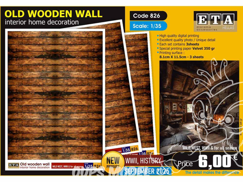 ETA diorama 826 Vieux mur en bois 1/35