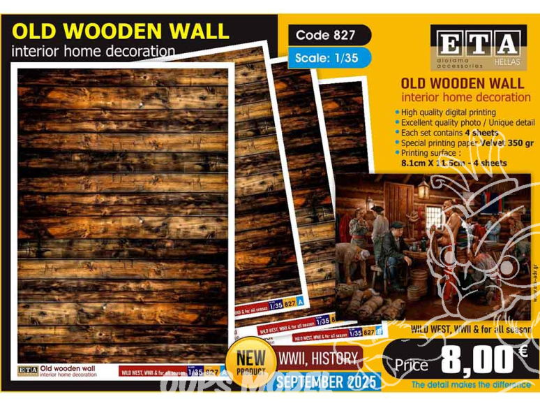ETA diorama 827 Vieux mur en bois 1/35