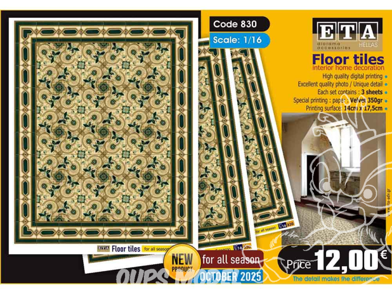 ETA diorama 830 Carrelage de sol 1/16
