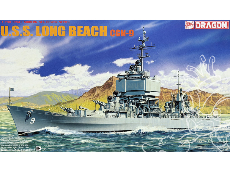 DRAGON maquette bateau 7091 USS Long Beach CGN-9 1/700