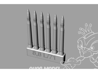 Hauler armement HLH72152 Munitions 8,8 cm KwK 43/2 L/71 pour Kingtiger,Jagdpanther,Elephant,Nashorn resine 1/72