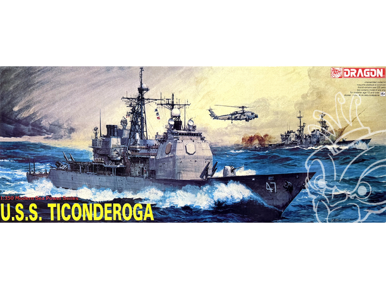 DRAGON maquette bateau 1003 U.S.S. Ticonderoga 1/350