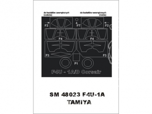 Montex Mini Mask SM48023 Chance Vought F4U-1A Corsair Tamiya 1/48