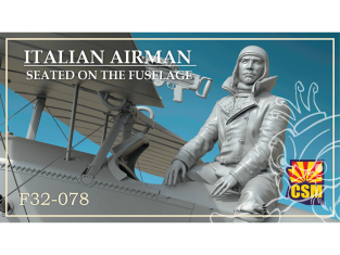 Copper State Models personel F32-078 Un aviateur italien assis sur le fuselage 1/32