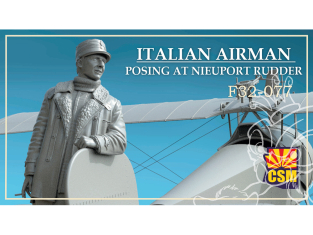 Copper State Models Figurine F32-077 Un aviateur italien pose au gouvernail de Nieuport 1/32