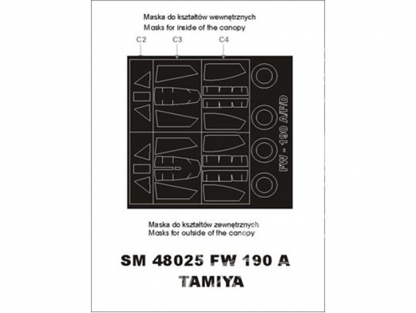 Montex Mini Mask SM48025 Focke Wulf Fw190A-3 Tamiya 1/48