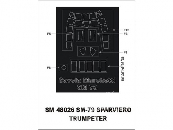 Montex Mini Mask SM48026 SM 79 Trumpeter 1/48