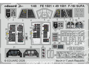 EDUARD photodecoupe avion 491581 Amélioration F-16I SUFA Great Wall Hobby 1/48