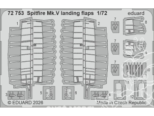 Eduard photodecoupe avion 72753 Volets d'atterrissage Spitfire Mk.V Eduard 1/72
