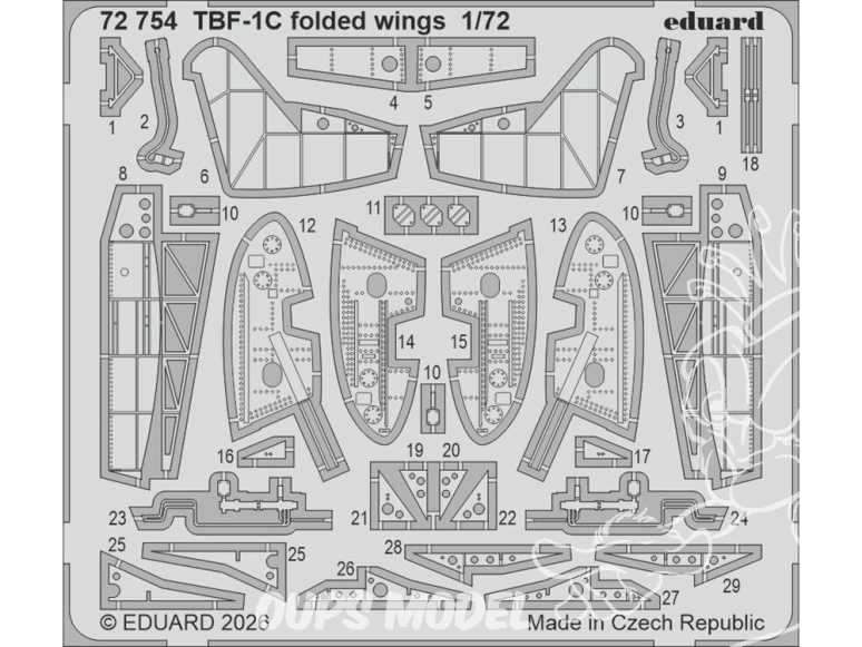 Eduard photodecoupe avion 72754 Ailes repliées TBF-1C Hobby Boss 1/72
