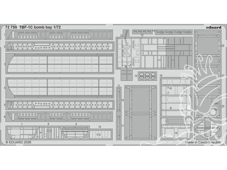 Eduard photodecoupe avion 72755 Baie de bombe TBF-1C Hobby Boss 1/72