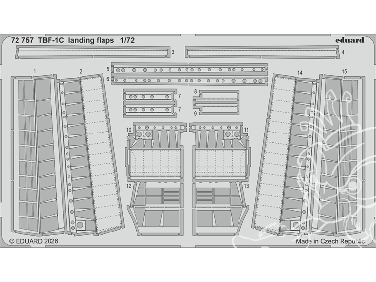 Eduard photodecoupe avion 72757 Volets d'atterrissage TBF-1C Hobby Boss 1/72