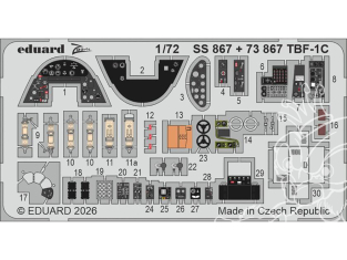 Eduard photodecoupe avion 73867 Amélioration TBF-1C Hobby Boss 1/72