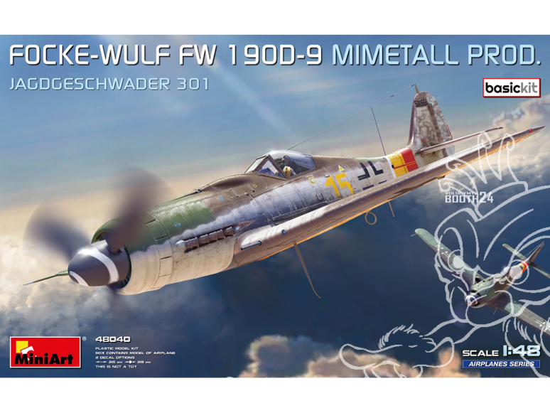 Mini Art maquette avion 48040 FOCKE-WULF FW 190D-9. MIMETALL PROD. JAGDGESCHWADER 301. BASIC KIT 1/48