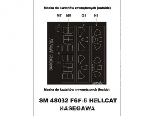 Montex Mini Mask SM48032 Grumman F6F-5 Hellcat Hasegawa 1/48