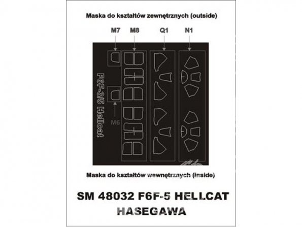 Montex Mini Mask SM48032 Grumman F6F-5 Hellcat Hasegawa 1/48