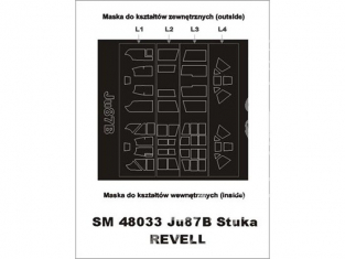 Montex Mini Mask SM48033 Junkers Ju87B Stuka Hasegawa - Revell 1/48