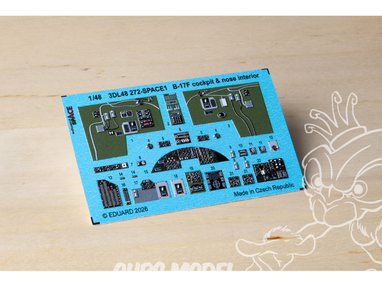 Eduard Space décalques 3D 3DL48272 B-17F Cockpit et intérieur nez Revell 1/48