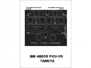 Montex Mini Mask SM48035 Chance Vought F4U-1D Corsair Tamiya 1/48