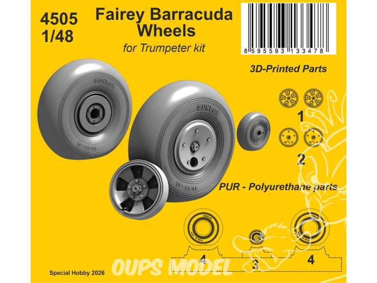 CMK kit resine 4505 Roues Fairey Barracuda kit Trumpeter 1/48
