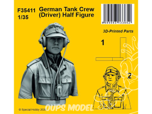 CMK figurine f35411 Demi-figure de conducteur d'équipage de char allemand 1/35