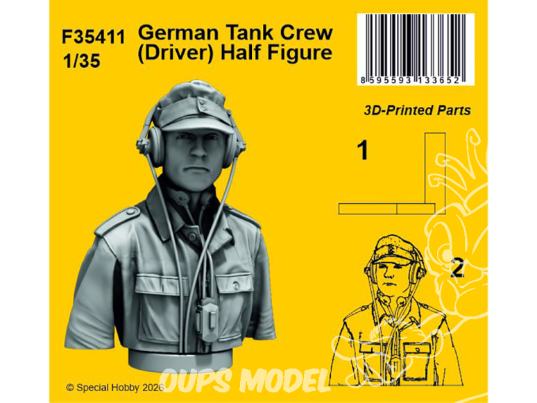 CMK figurine f35411 Demi-figure de conducteur d'équipage de char allemand 1/35