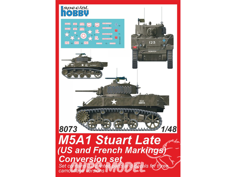 Special Hobby 3D Print 8073 M5A1 Stuart Late (US Army) Conversion set 1/48