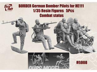 Border model maquette avion BR-008 Pilotes au combat pour bombardier Allemand Heinkel He111 1/35