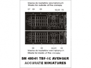 Montex Mini Mask SM48041 TBF-1C Avenger Accurate miniatures 1/48