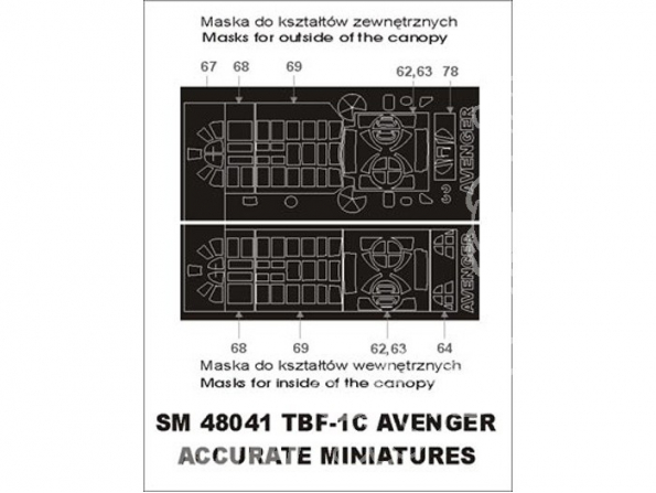 Montex Mini Mask SM48041 TBF-1C Avenger Accurate miniatures 1/48