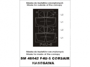 Montex Mini Mask SM48042 Chance Vought F4U-5 Corsair Hasegawa 1/48