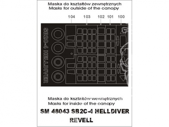 Montex Mini Mask SM48043 SB2C-4 Helldiver Revell 1/48
