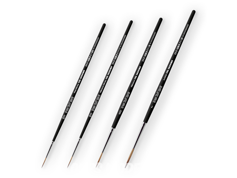 Green Stuff 14169 Pinceaux synthétiques Cel Shading Pack x4