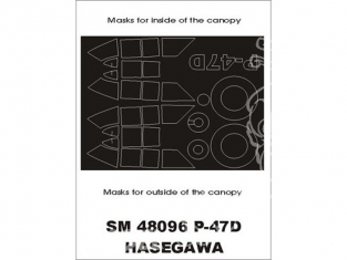 Montex Mini Mask SM48096 Republic P-47D Razorback Hasegawa 1/48