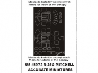 Montex Mini Mask SM48072 B-25G Mitchell Accurate miniatures 1/48
