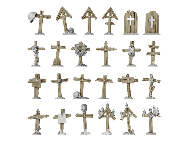 Green Stuff 12722 Croix en bois de tranchée 1:48-1:35