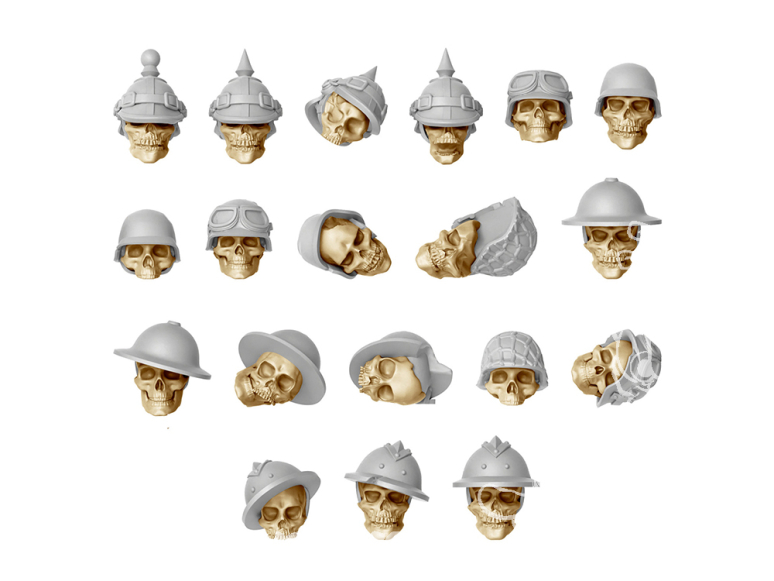 Green Stuff 13630 Crânes avec casques 1:48