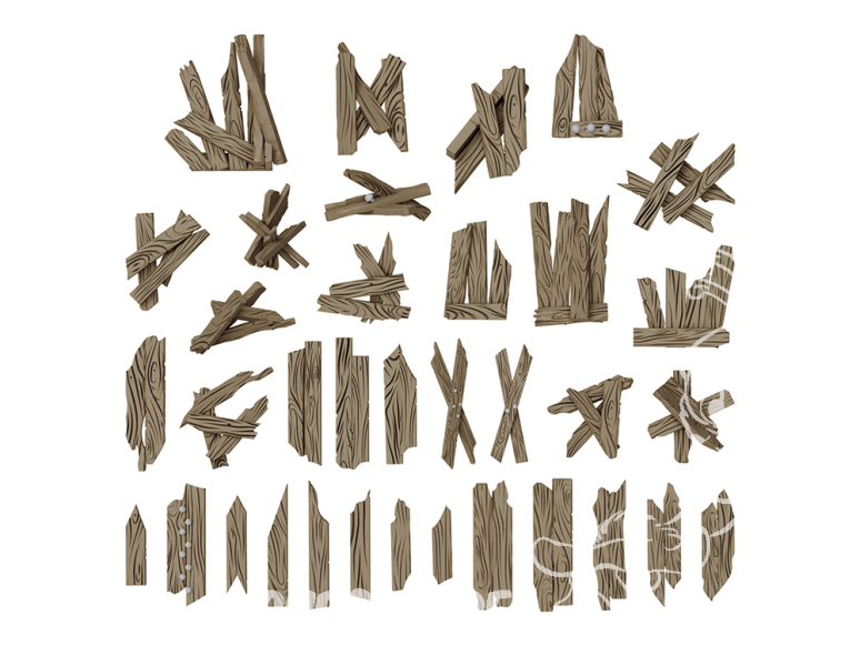 Green Stuff 12724 Planches de bois brisées 1:48–1:35