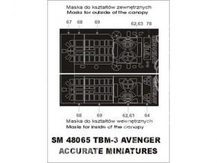 Montex Mini Mask SM48065 Grumman TBF-3 Avenger Accurate miniatures 1/48