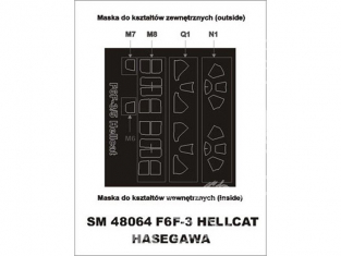 Montex Mini Mask SM48064 Grumman F6F-3 Hellcat Hasegawa 1/48