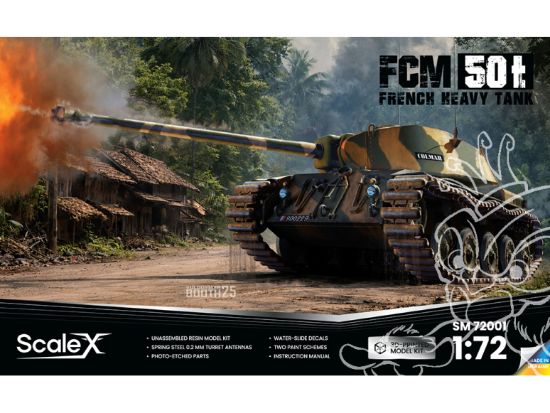 ScaleX maquette militaire SM72001 FCM 50t Char lourd Français 1/72