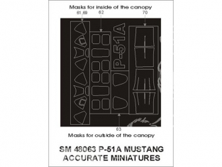 Montex Mini Mask SM48063 P-51A Mustang Accurate miniatures 1/48