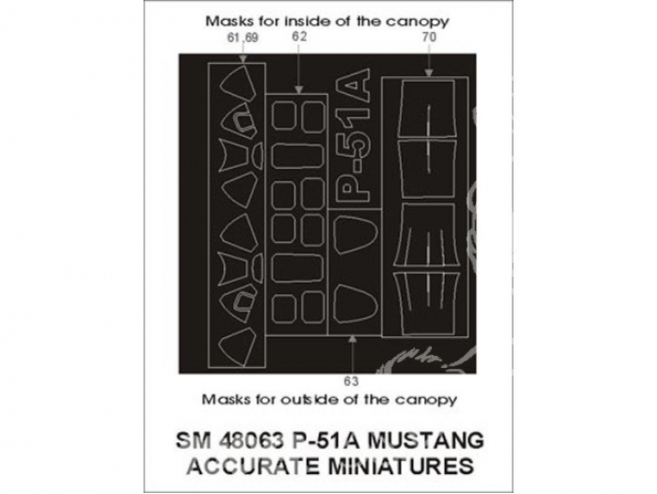 Montex Mini Mask SM48063 P-51A Mustang Accurate miniatures 1/48
