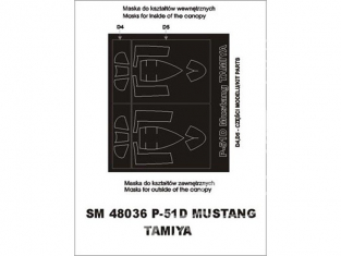 Montex Mini Mask SM48036 P-51D Mustang Tamiya 1/48